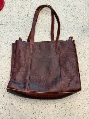 #3 Structured Leather Tote in Dark Brown